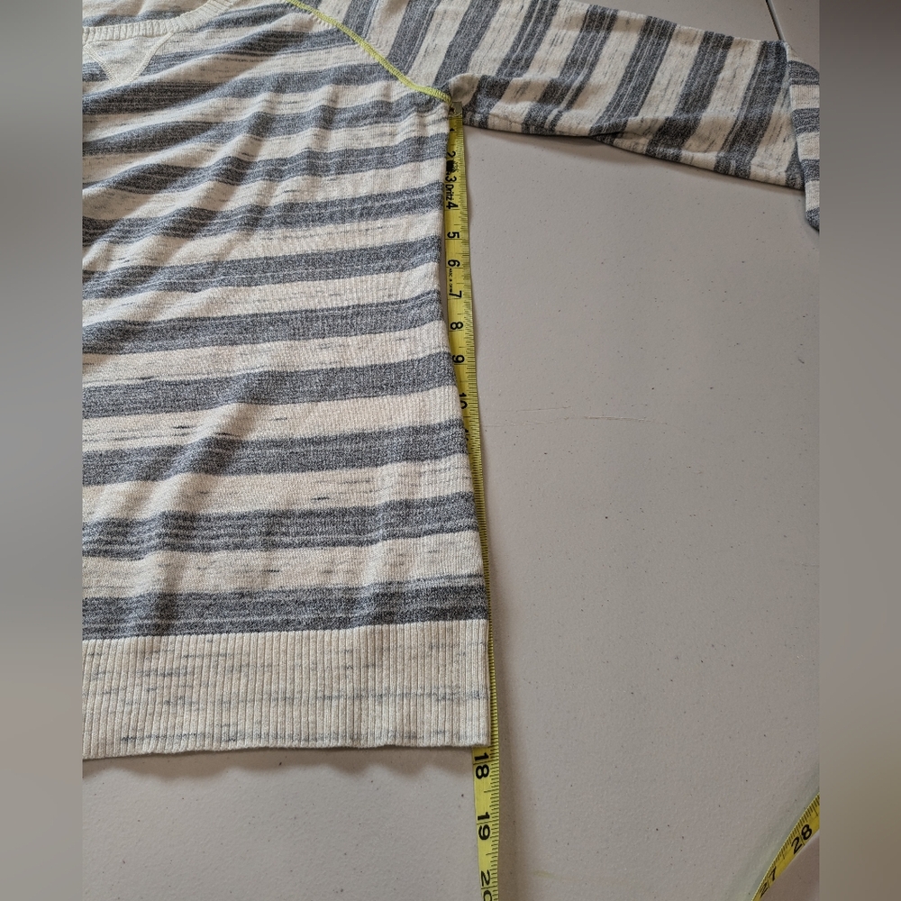 KERSH SWEATER Lightweight STRIPED NEON YELLOW TRIM - Picture 7 of 9